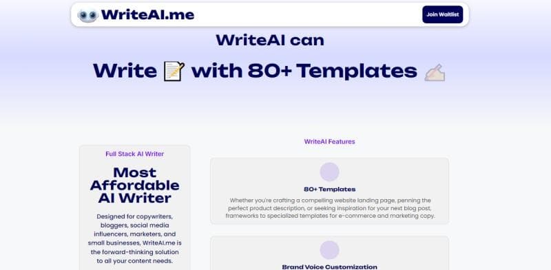 WriteAI.me screenshot